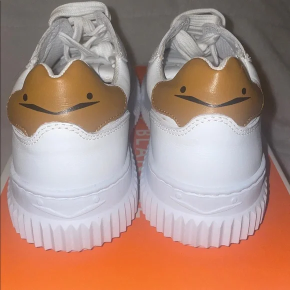 NWT VOILE BLANCHE LIPARI White/Tobacco Leather Sneakers - Picture 12 of 16